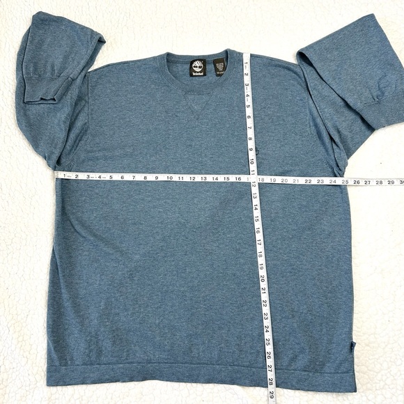 Timberland Sweater Men's Size 2XL Blue Cotton Knit Sweater Crew Neck Outdoor - Picture 6 of 6